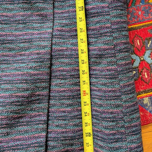 Wool long winter coat in purple, blue, and navy -- medium - Picture 5 of 13